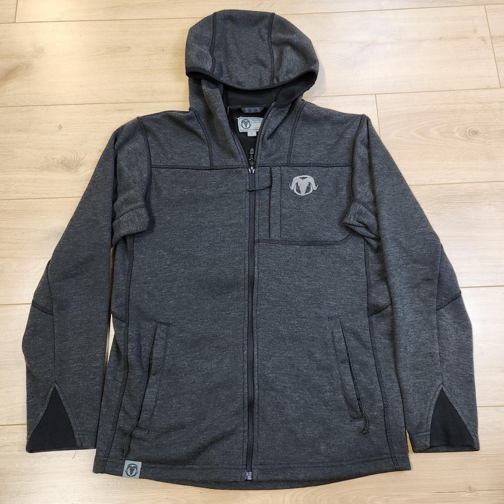 BlackOvis Trailhead Hoodie Mens Small Gray Full Zip Fleece‎ Outdoor Sweatshirt